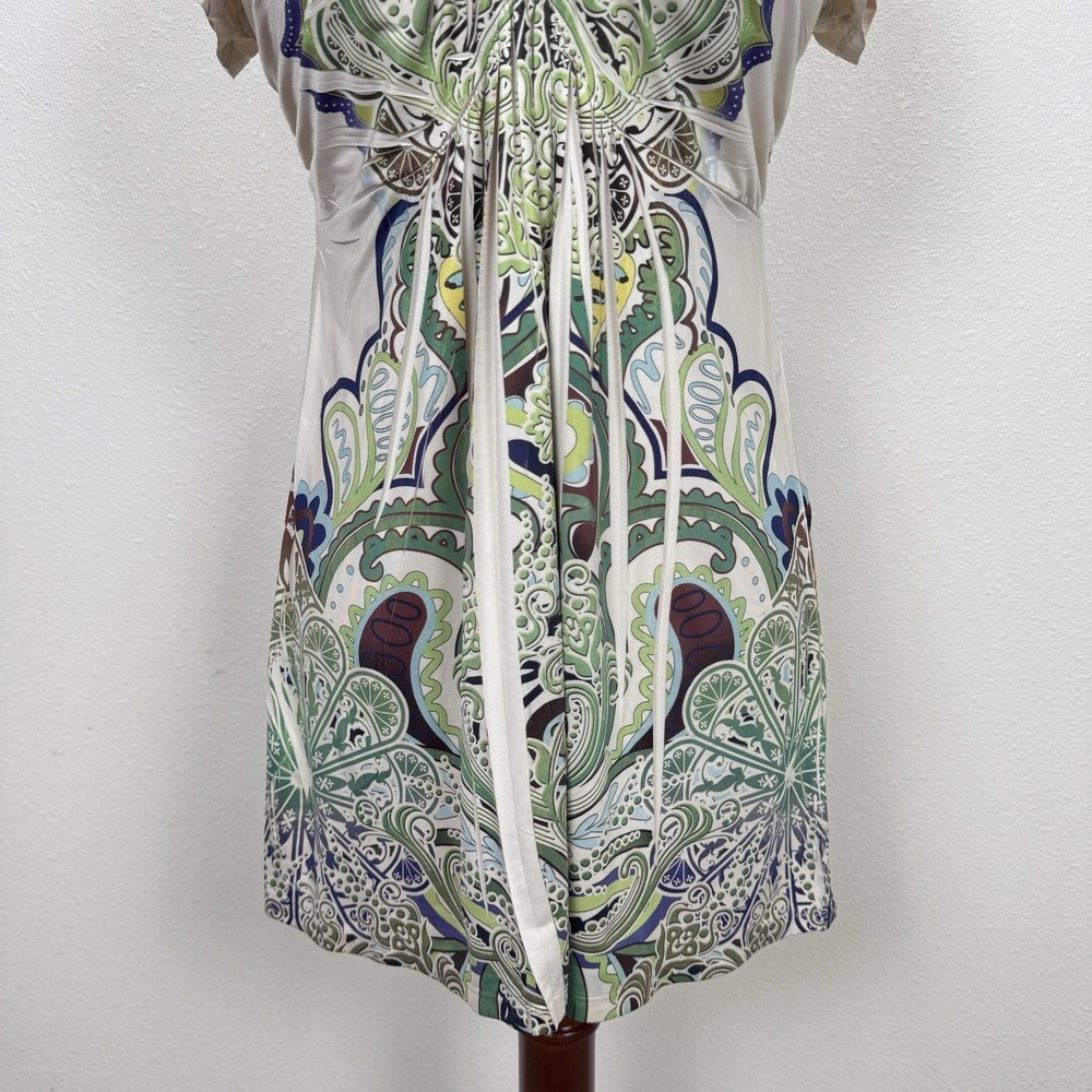 One World Top Womens Small Green Brown Embellished Whimsigoth Fairy Grunge Tunic - Picture 3 of 16
